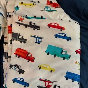 Colorful Vehicle Print Kids twin sheets set